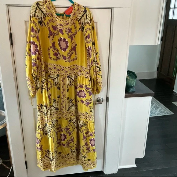 La DoubleJ Vesta Dress Melograno Giallo Placée in Silk Twill Sz S Fits M - Picture 8 of 11